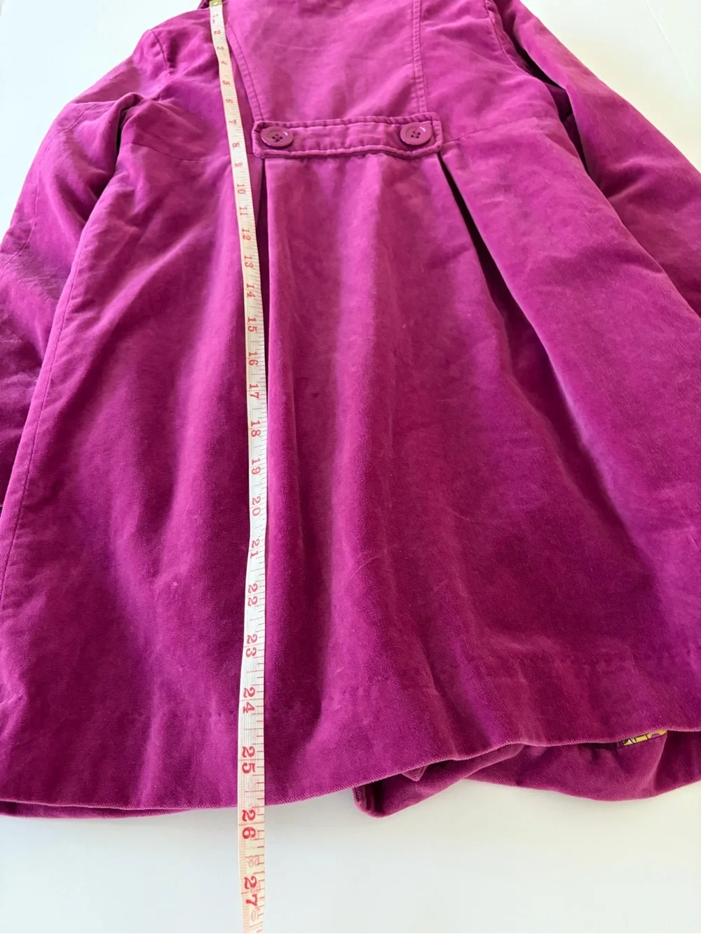 Mini Boden Magenta Velvet Jacket Girls Size 7-8 Yellow Floral Lining 100% Cotton